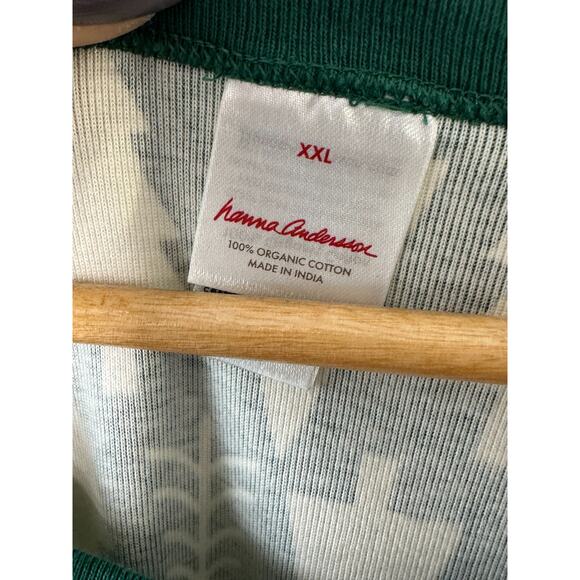 Hanna Andersson Green & White Christmas Tree Print Pajama Shirt Size XXL - Picture 4 of 5